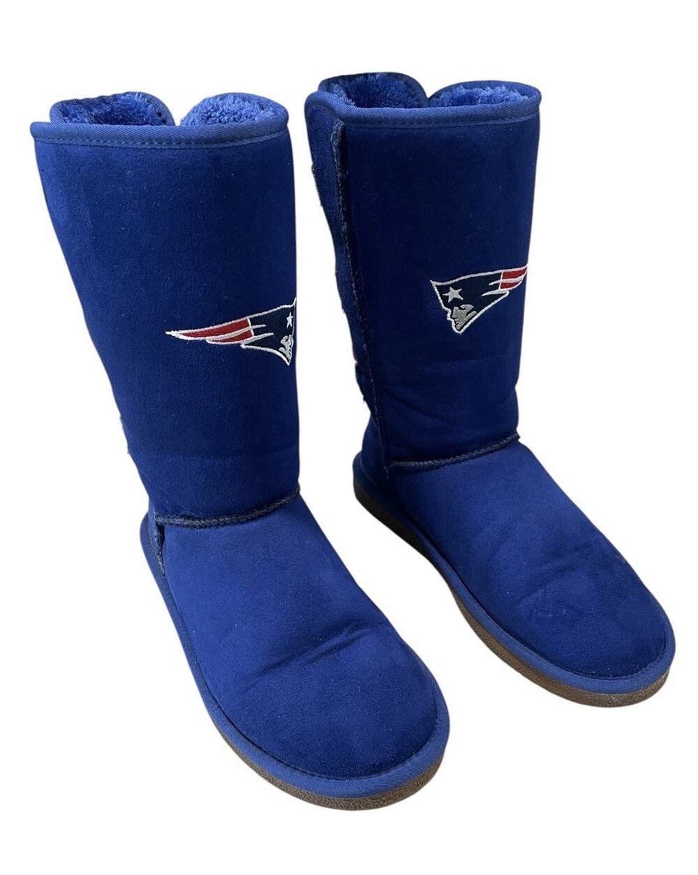 New England Patriots Women's Size 8 Conqueror Boots Synthetic Suede/Faux Fur-NFL
